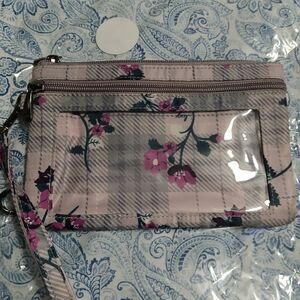 Nwot Floral Gray Wristlet